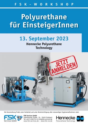 Jetzt anmelden: Zweiter FSK-Workshop Polyurethane für EinsteigerInnen Jetzt anmelden: Zweiter FSK-Workshop Polyurethane für EinsteigerInnen